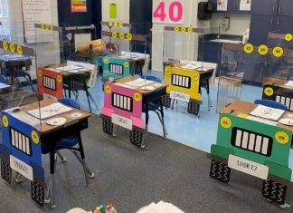 Kisautókká alakított padokkal védik a gyerekeket a járványtól