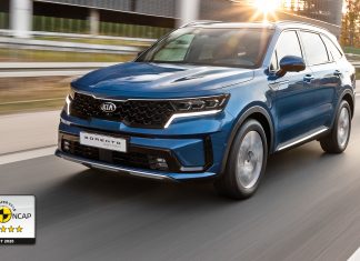 Ötcsillagos az új Kia Sorento a törésteszten