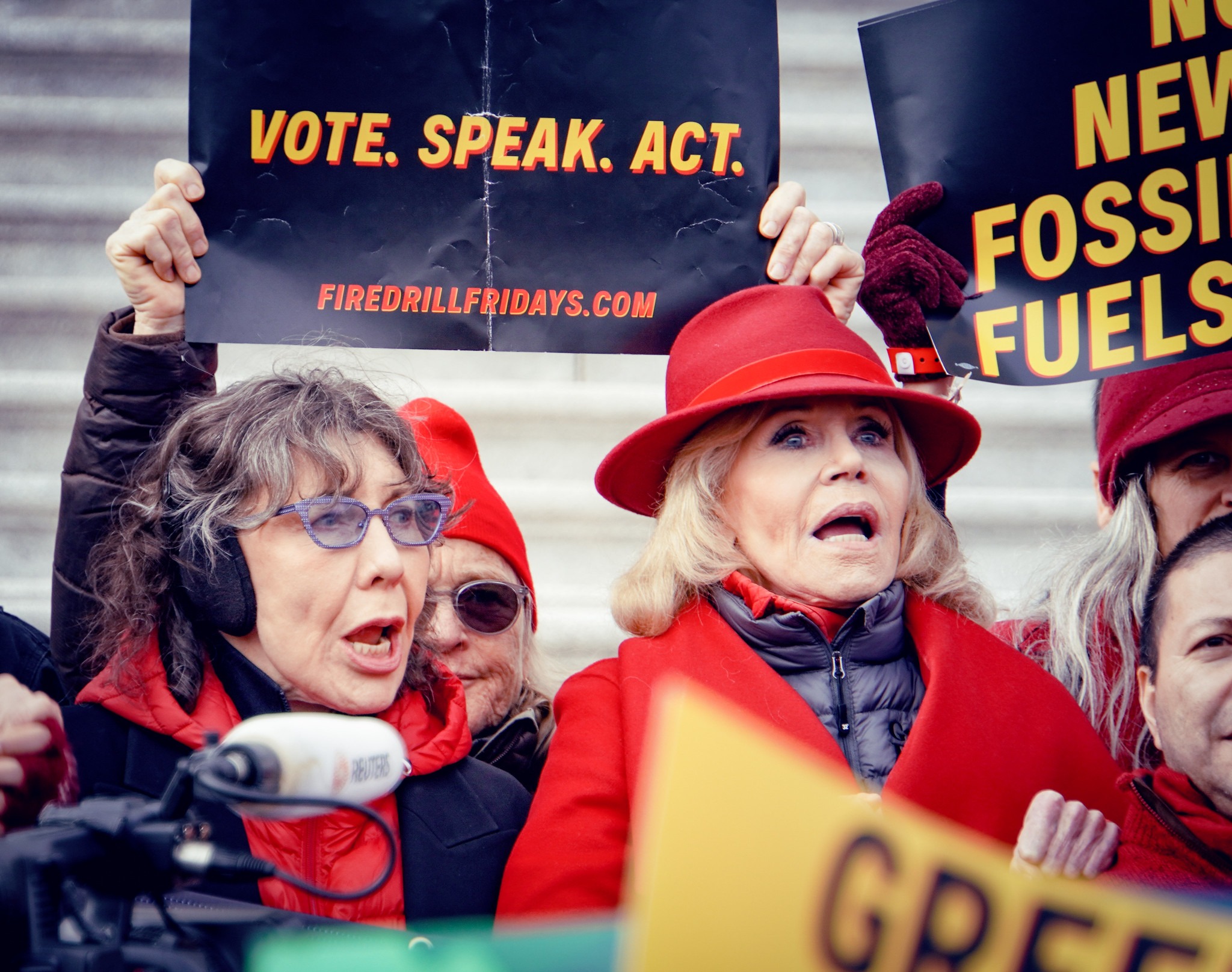 Lily Tomlin és Jane Fonda egy klímatüntetésen