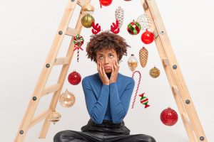 Stresszes nő karácsonykor