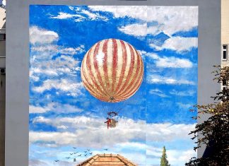 Tűzfalon csodálhatjuk meg Szinyei Léghajóját Szinyei Léghajó