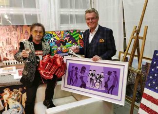 Világhírű művész alkotását ajándékozták Szikora Róbertnek Szikora Róbert